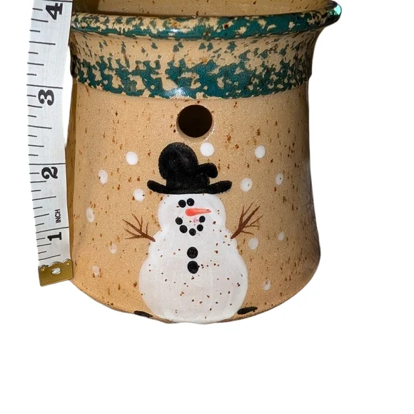 Vintage Snowman Candle Holder - Homemade Pottery - Picture 4 of 4